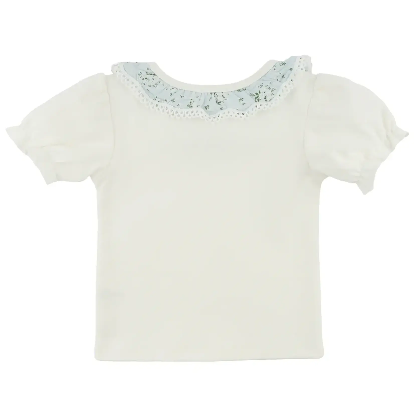 Oh Baby! Oh Baby Oyster Apple Blossom Layla Tee With Sky Bella Collar