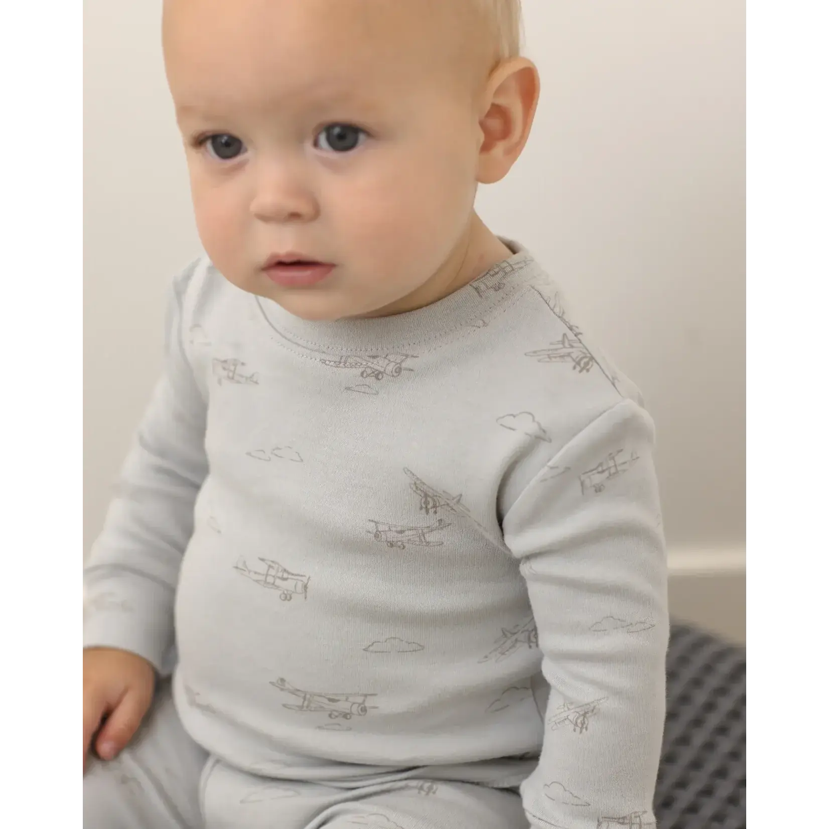 Quincy Mae Quincy Mae Sky Airplane Jersey Pajama Set