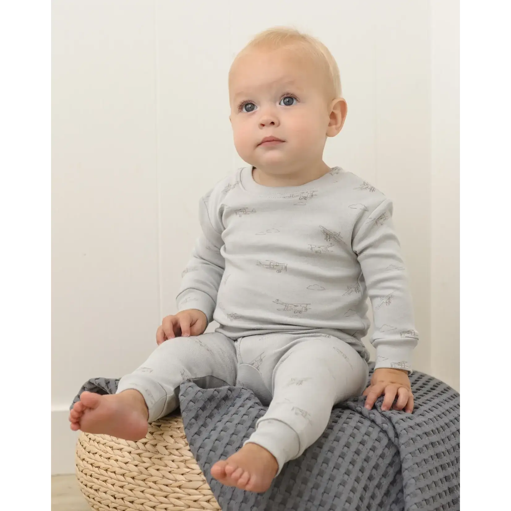 Quincy Mae Quincy Mae Sky Airplane Jersey Pajama Set