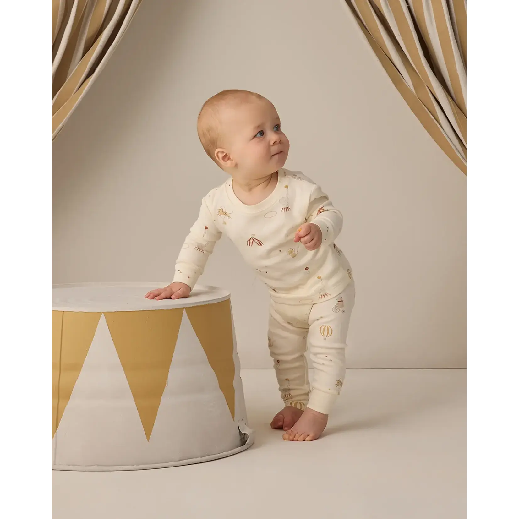 Quincy Mae Quincy Mae Ivory Carnival Jersey Pajama Set