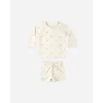 Quincy Mae Quincy Mae Natural Dino Finn Rashguard And Short Set
