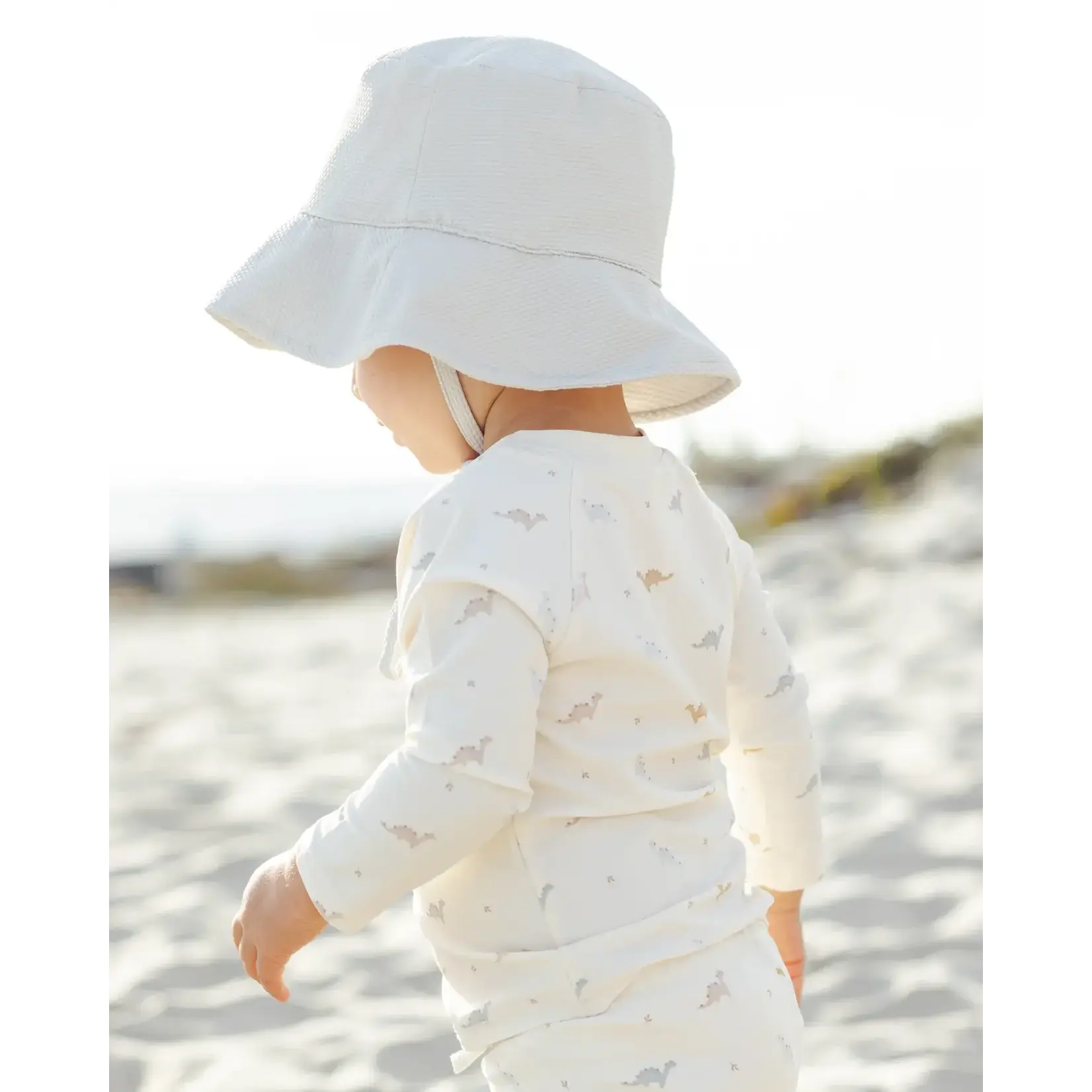 Quincy Mae Quincy Mae Natural Dino Finn Rashguard And Short Set