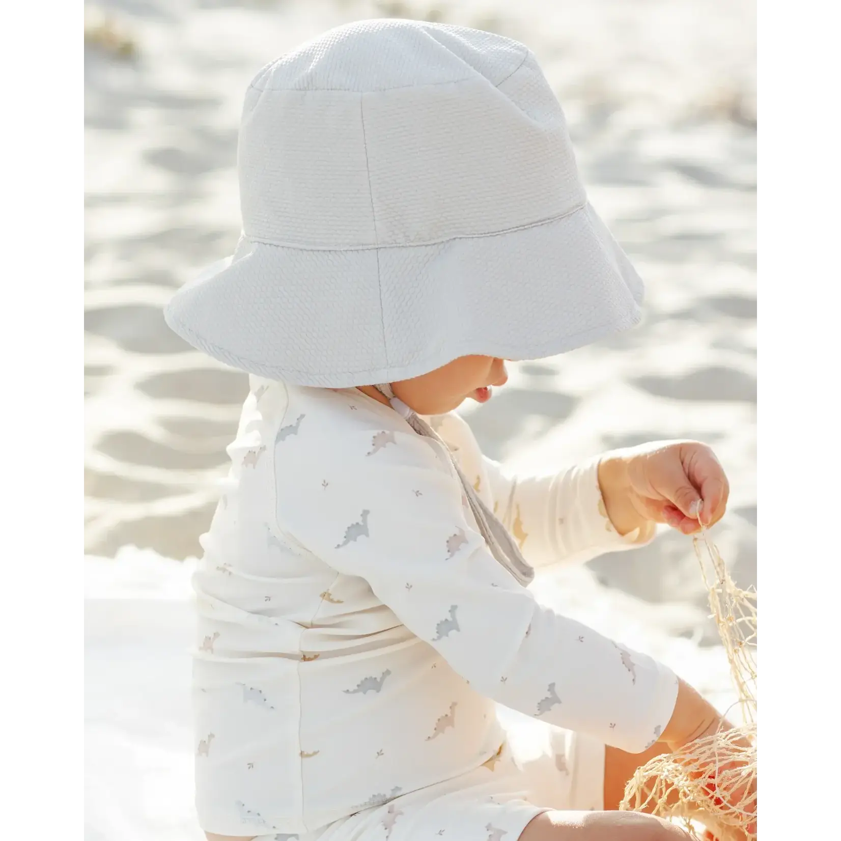 Quincy Mae Quincy Mae Natural Dino Finn Rashguard And Short Set