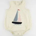 Oh Baby! Oh Baby Natural Sailboat Applique Confetti Bubble