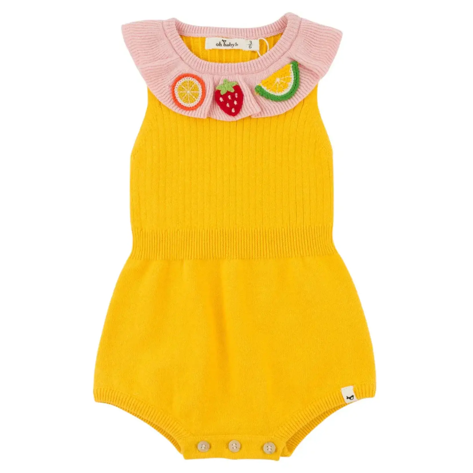 Oh Baby! Oh Baby Lemon Mixed Fruit Crochet Victoria Knitted Romper