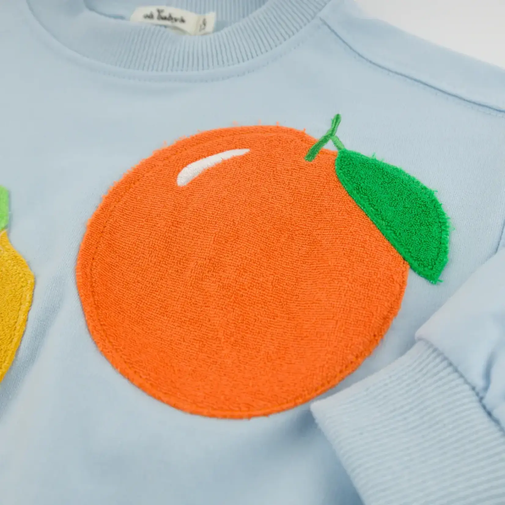 Oh Baby! Oh Baby Sky Blue Fruit Applique Charlie Sweatshirt