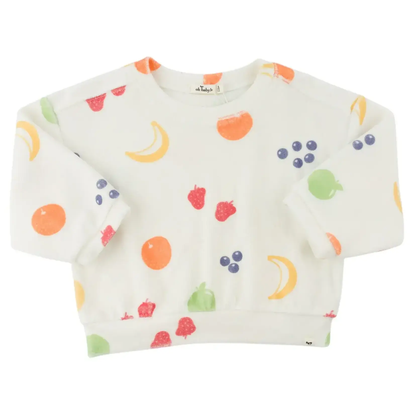 Oh Baby! Oh Baby Oyster Snack Time Fruits AOP Charlie Sweat Shirt