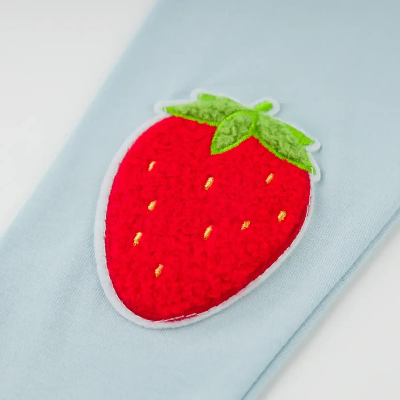 Oh Baby! Oh Baby Sky Blue Strawberry Chenille Patch Legging