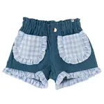 Oh Baby! Oh Baby Medium Wash Denim Libby Checks Pocket Ruffle Short