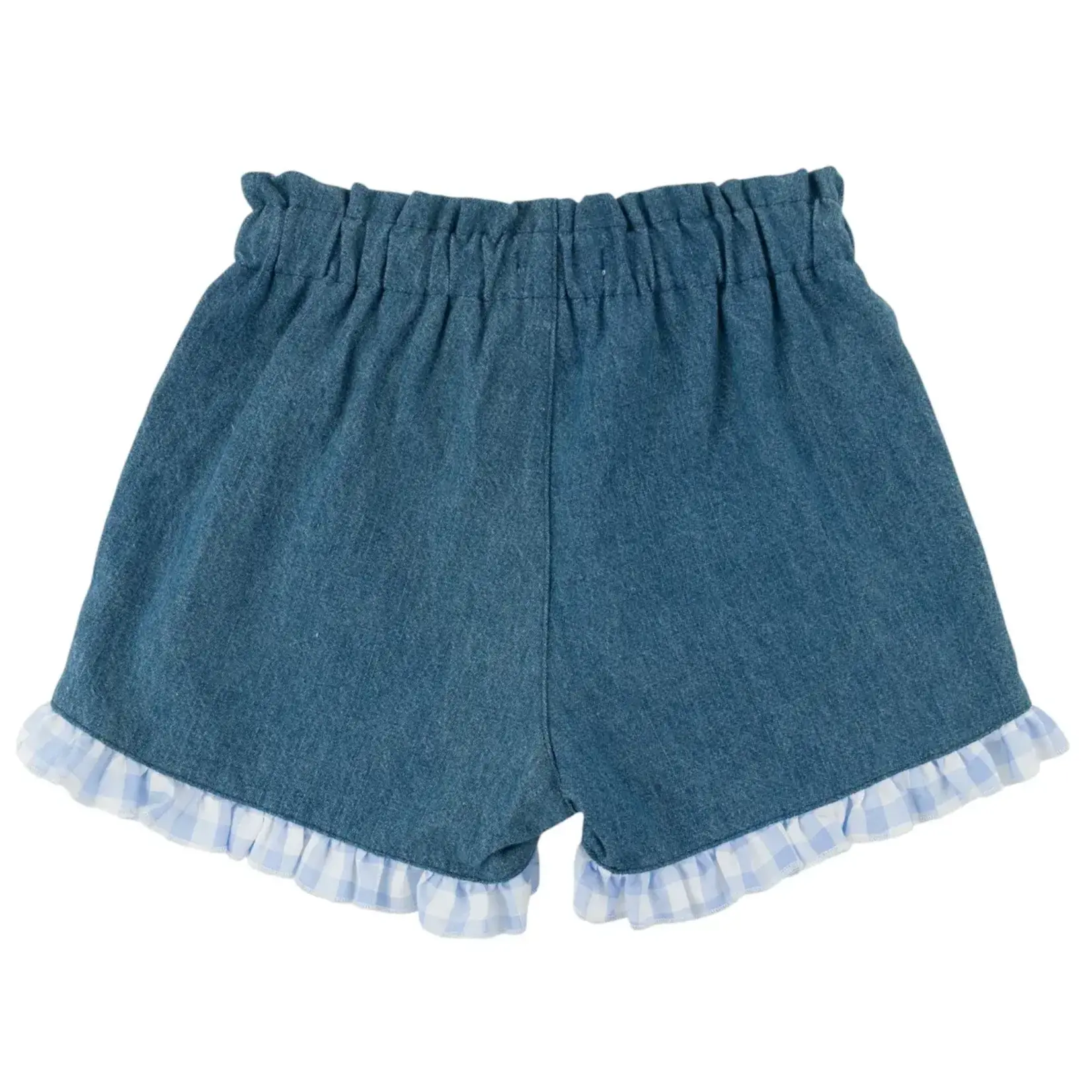 Oh Baby! Oh Baby Medium Wash Denim Libby Checks Pocket Ruffle Short