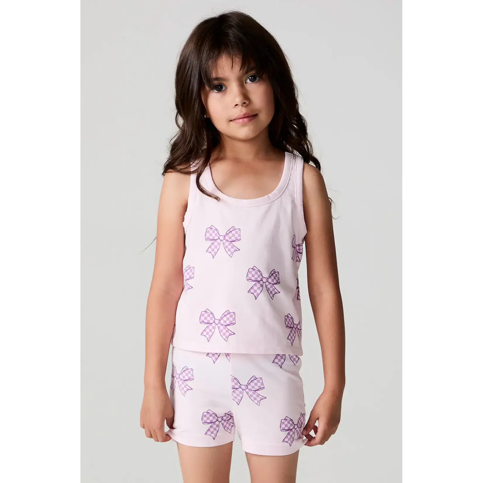 Chaser Chaser Cotton Candy Check Bow Tank Top