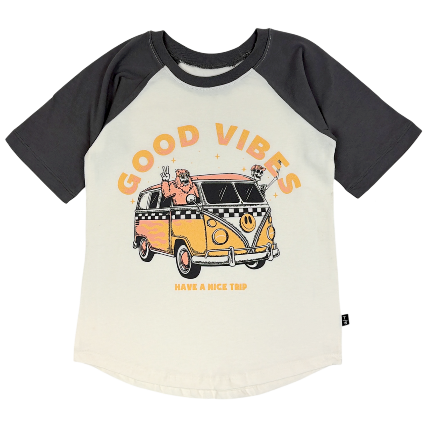 Tiny Whales Tiny Whales Natural/Black Good Vibes S/S Raglan T-Shirt