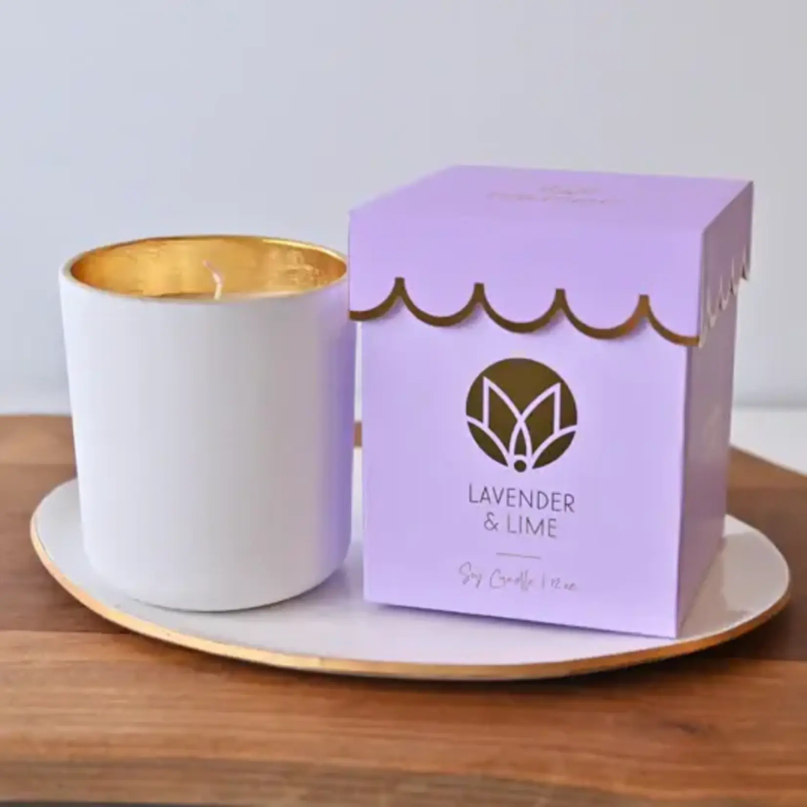 Musee Musee Lavender & Lime Scalloped Soy Candle