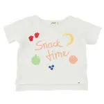 Oh Baby! Oh Baby Oyster Snack Time Printed Raw Edge Tee