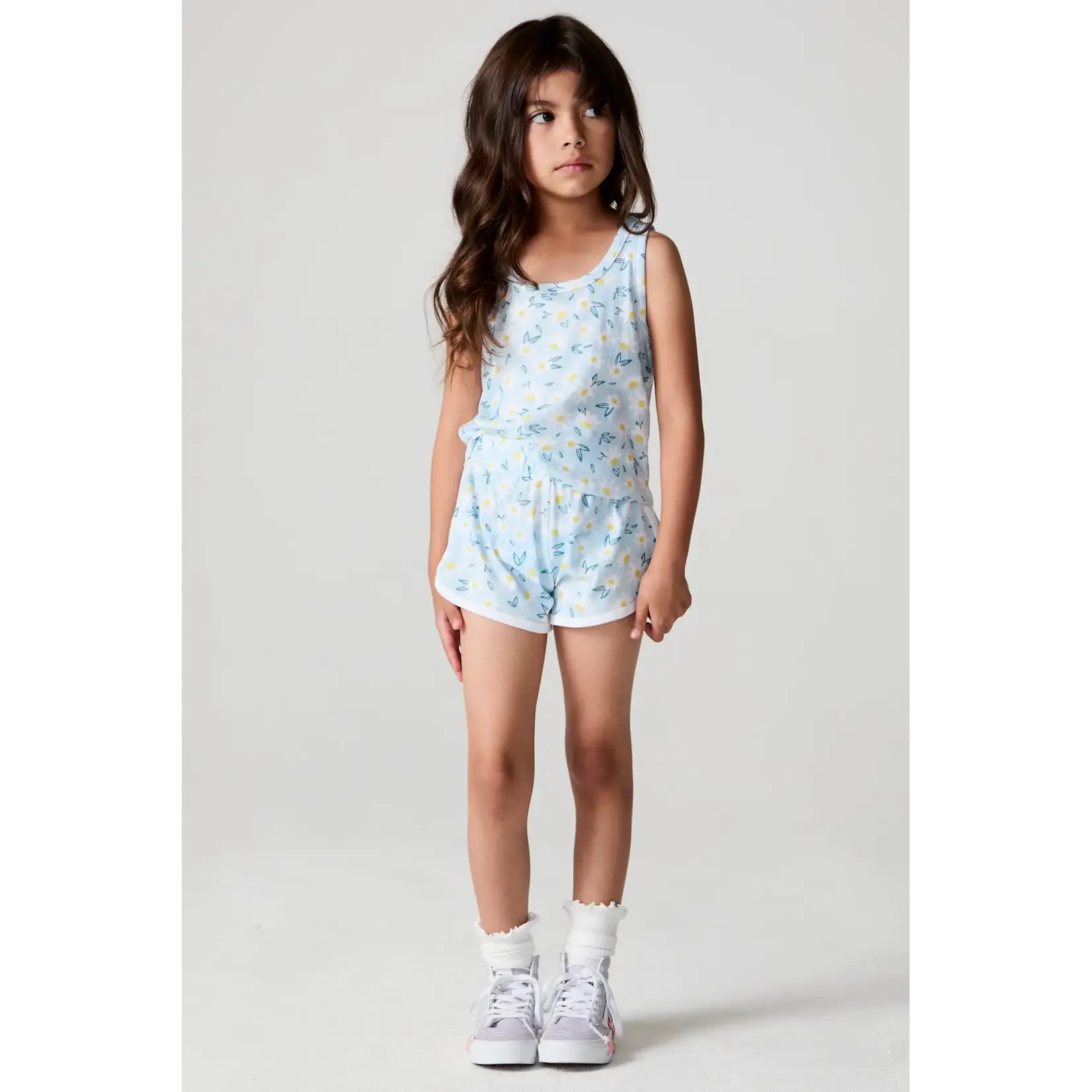 Chaser Chaser Blue Ditsy Daisies Top