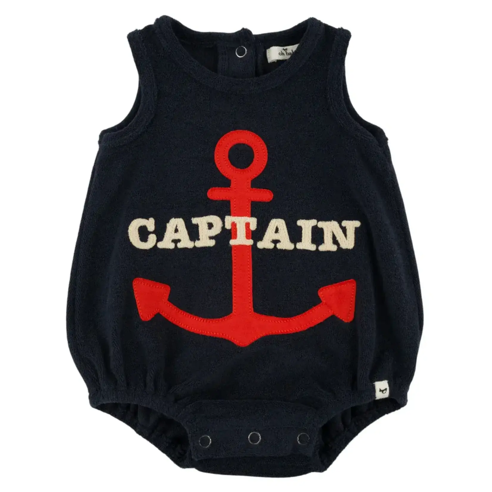 Oh Baby! Oh baby Navy Captain With Anchor Applique Bubble