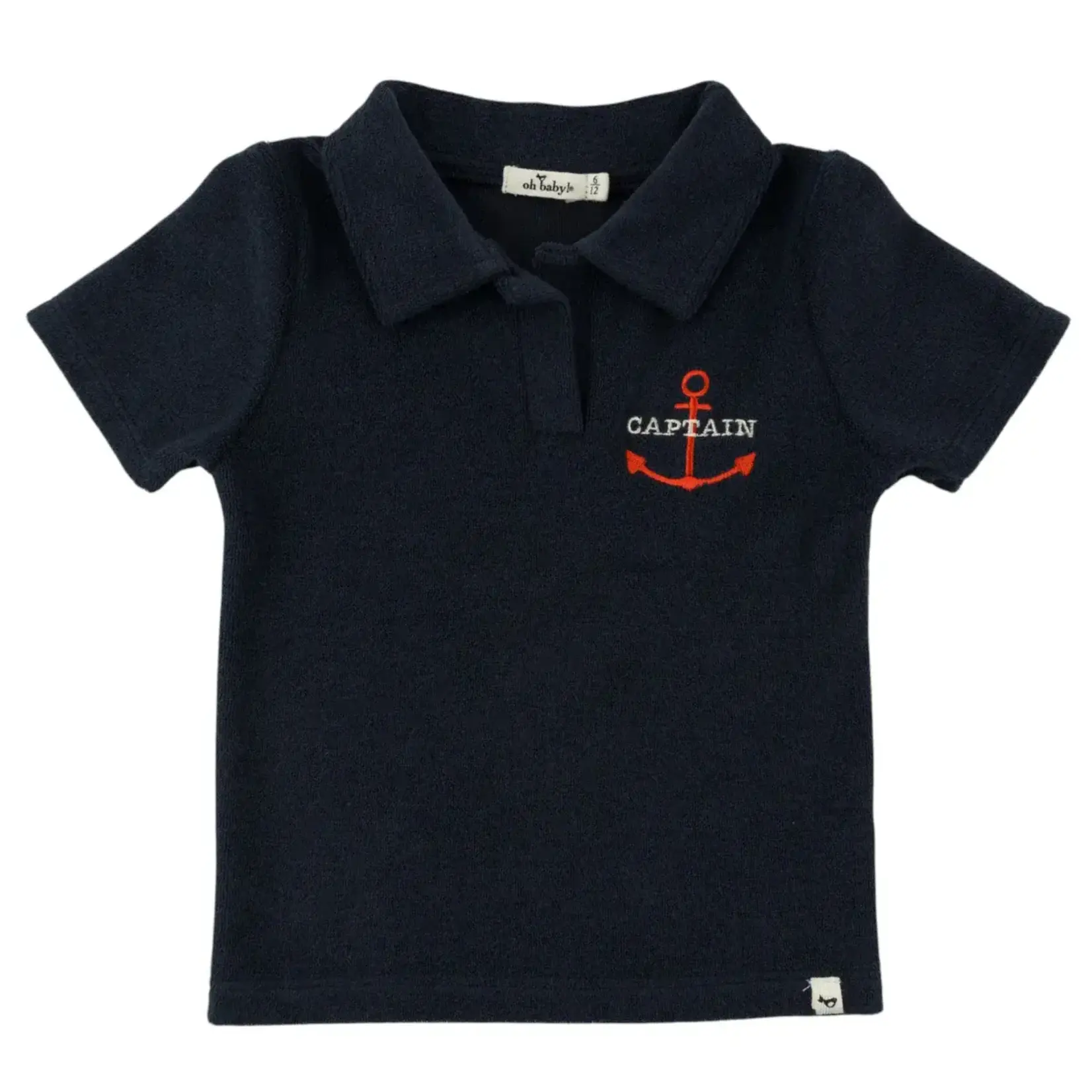 Oh Baby! Oh Baby Navy Captain W/ Anchor Embroidery Spencer Polo