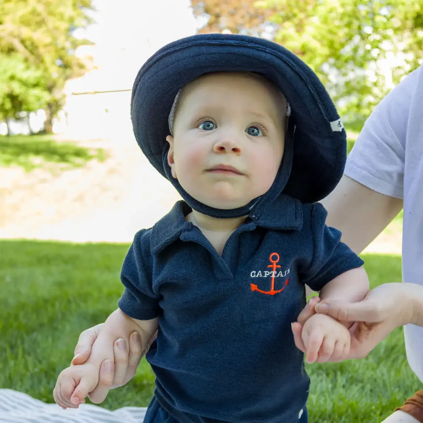 Oh Baby! Oh Baby Navy Captain W/ Anchor Embroidery Spencer Polo