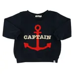 Oh Baby! Oh Baby Navy Captain W/ Anchor Brooklyn Boxy Sweatshirt