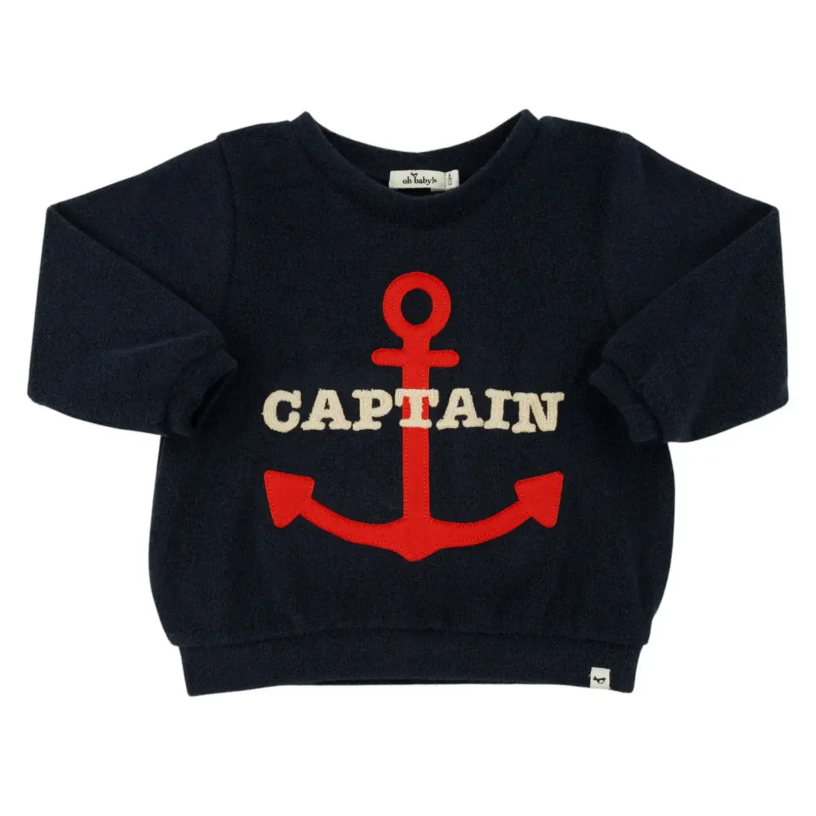 Oh Baby! Oh Baby Navy Captain W/ Anchor Brooklyn Boxy Sweatshirt