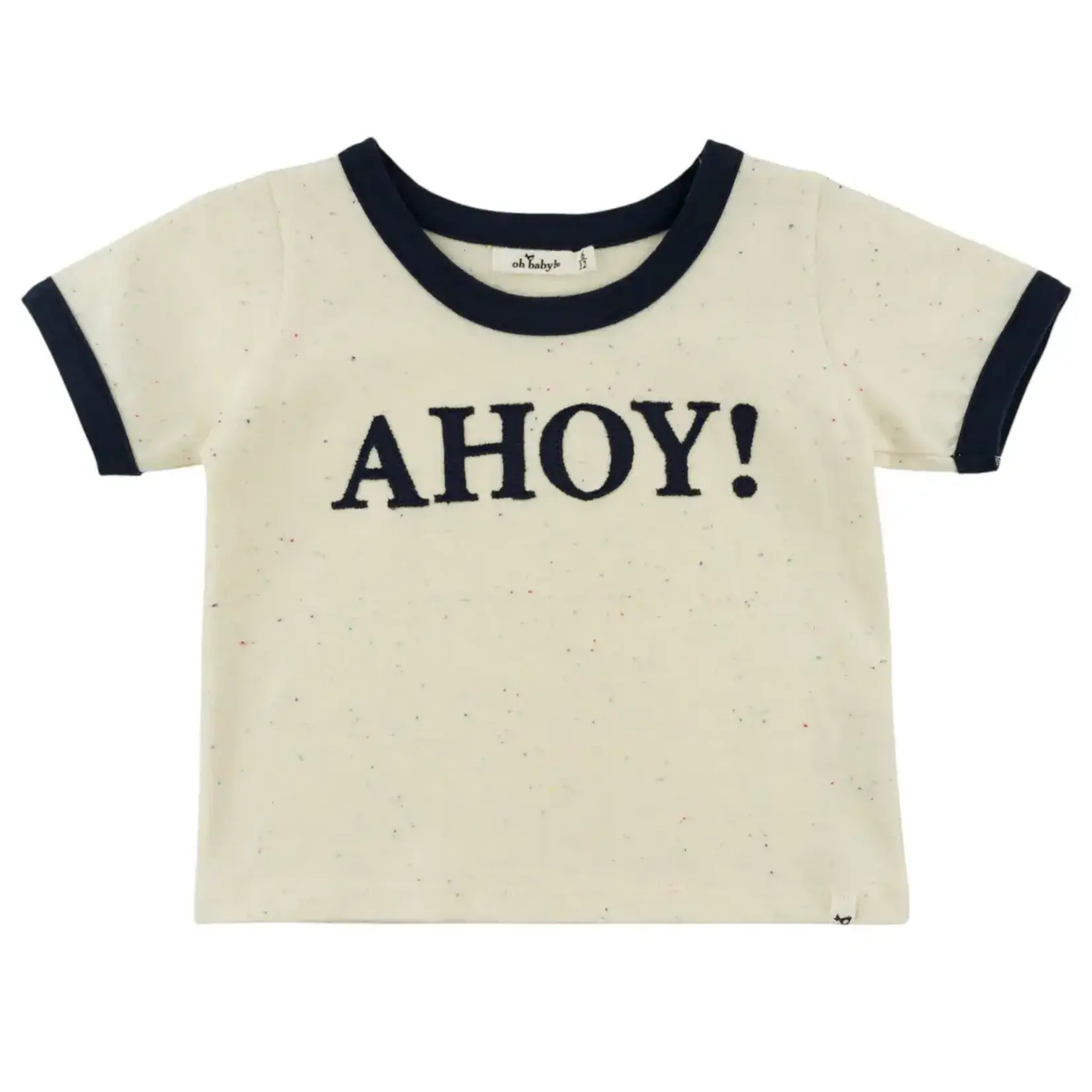 Oh Baby! Oh Baby Natural AHOY Applique Confetti Billie Ringer Tee
