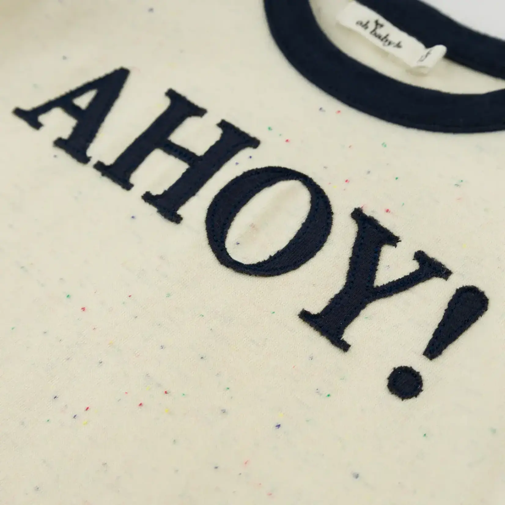 Oh Baby! Oh Baby Natural AHOY Applique Confetti Billie Ringer Tee