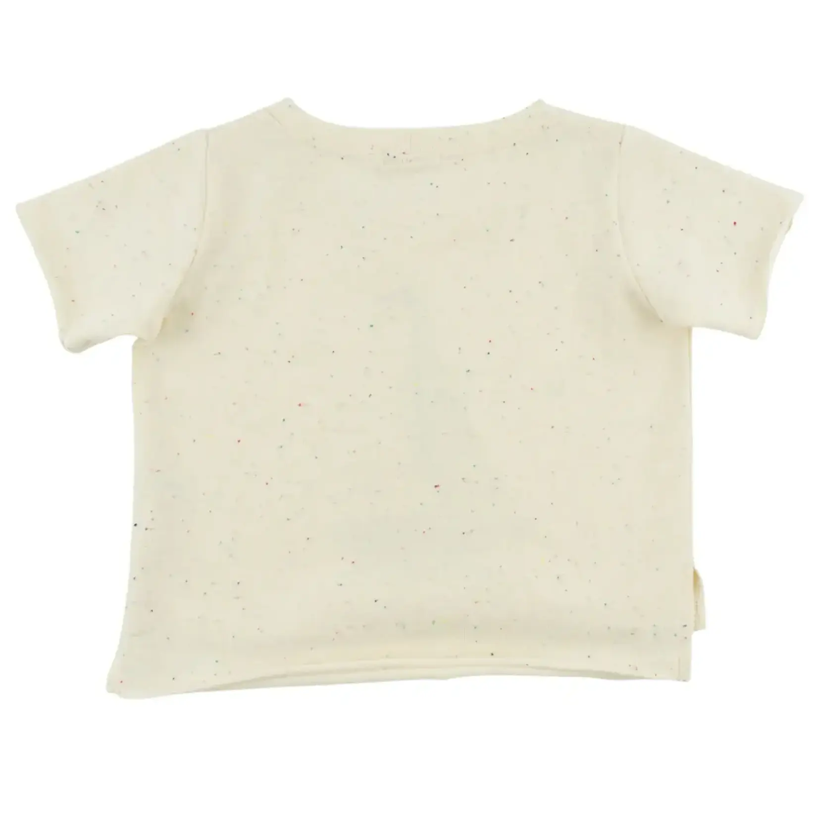 Oh Baby! Oh Baby Natural Sailboat Applique Confetti Raw Edge Tee