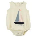 Oh Baby! Oh Baby Natural Sailboat Applique Confetti Bubble
