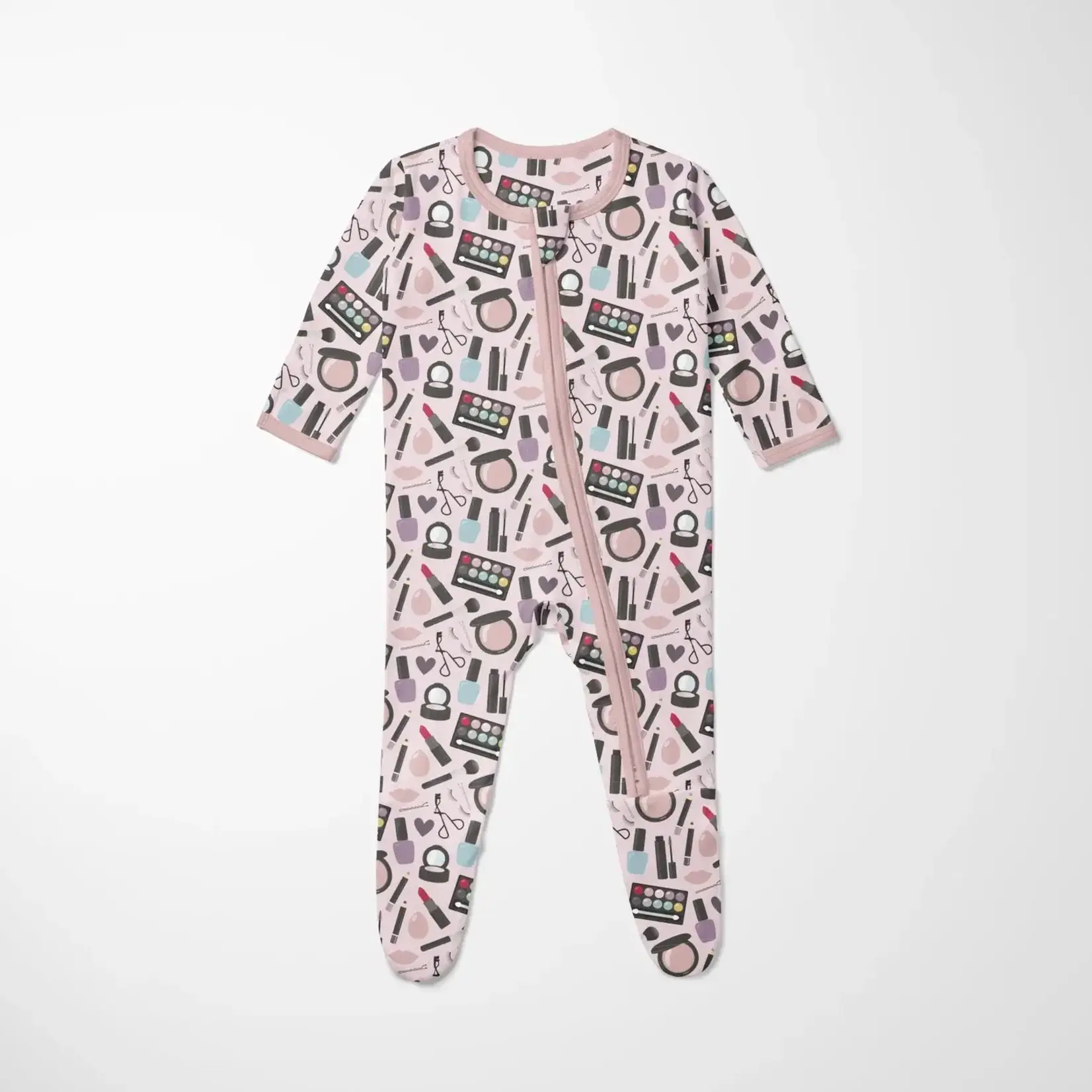 KicKee Pants Kickee Pants Mama's Makeup Print Footie with 2 Way Zipper