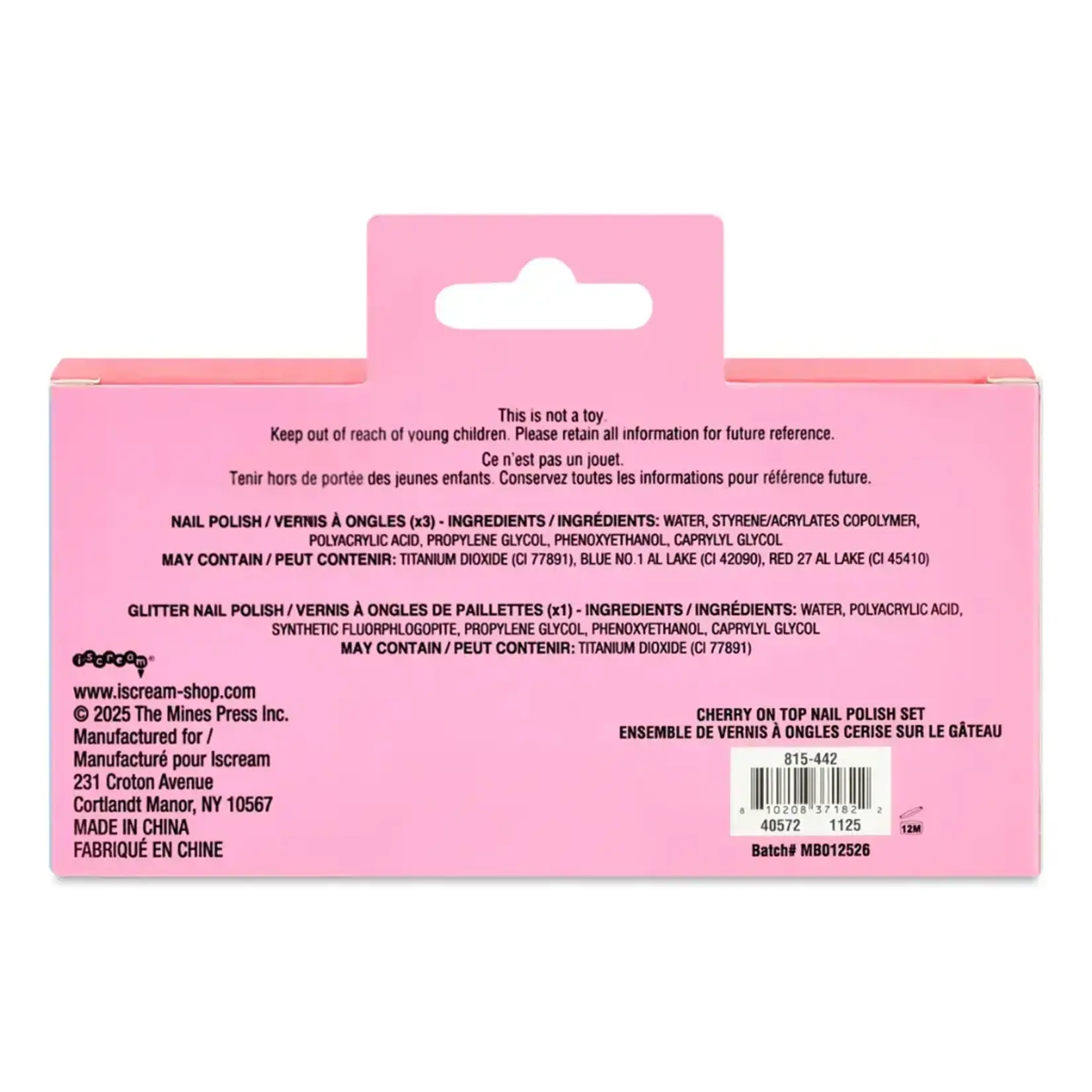 iscream Iscream Cherry On Top Nail Polish Set