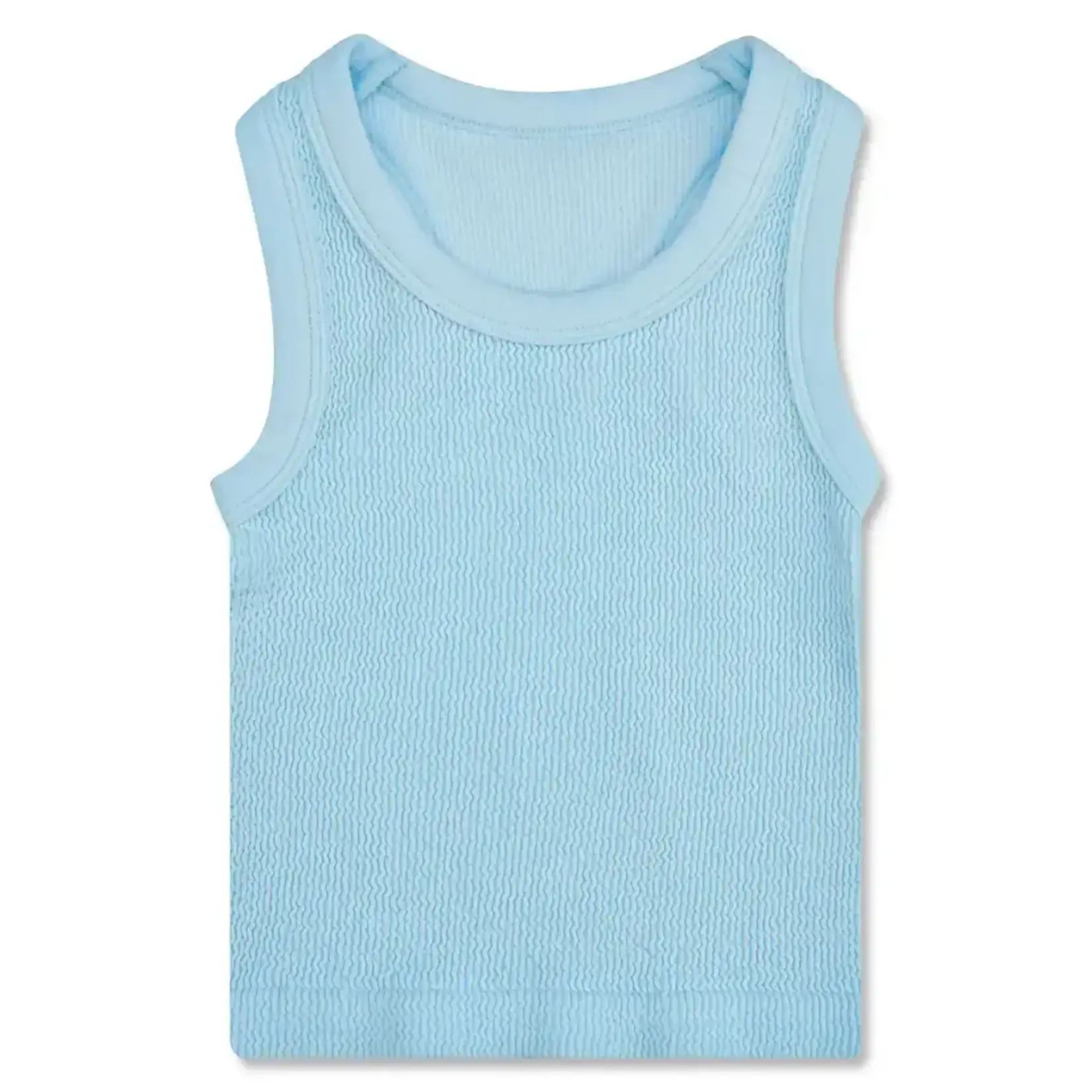 iscream Iscream Light Blue Smocked Racerback Tank Top