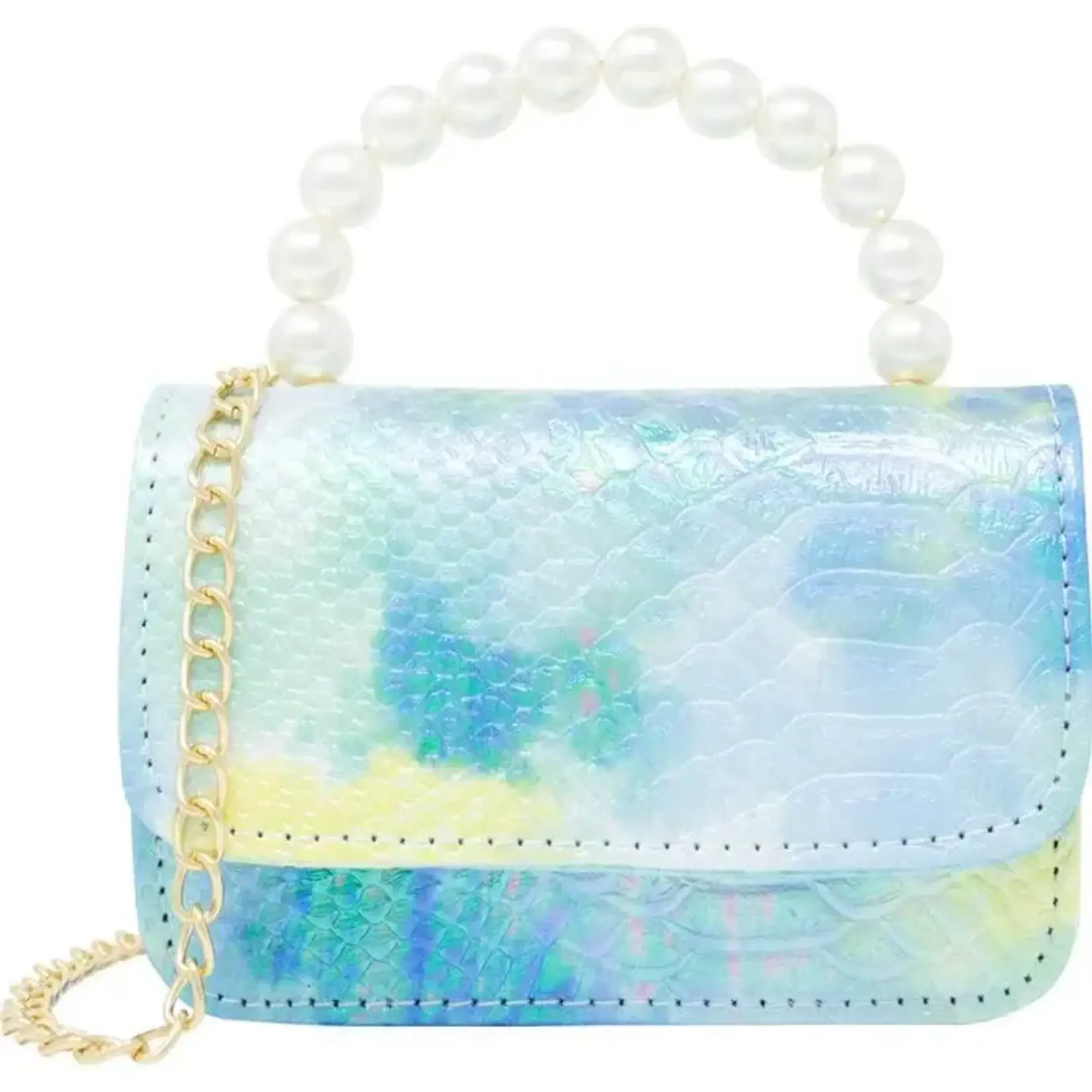 Zomi Gems Zomi Gems Tie Dye Crocodile Pearl Handbag