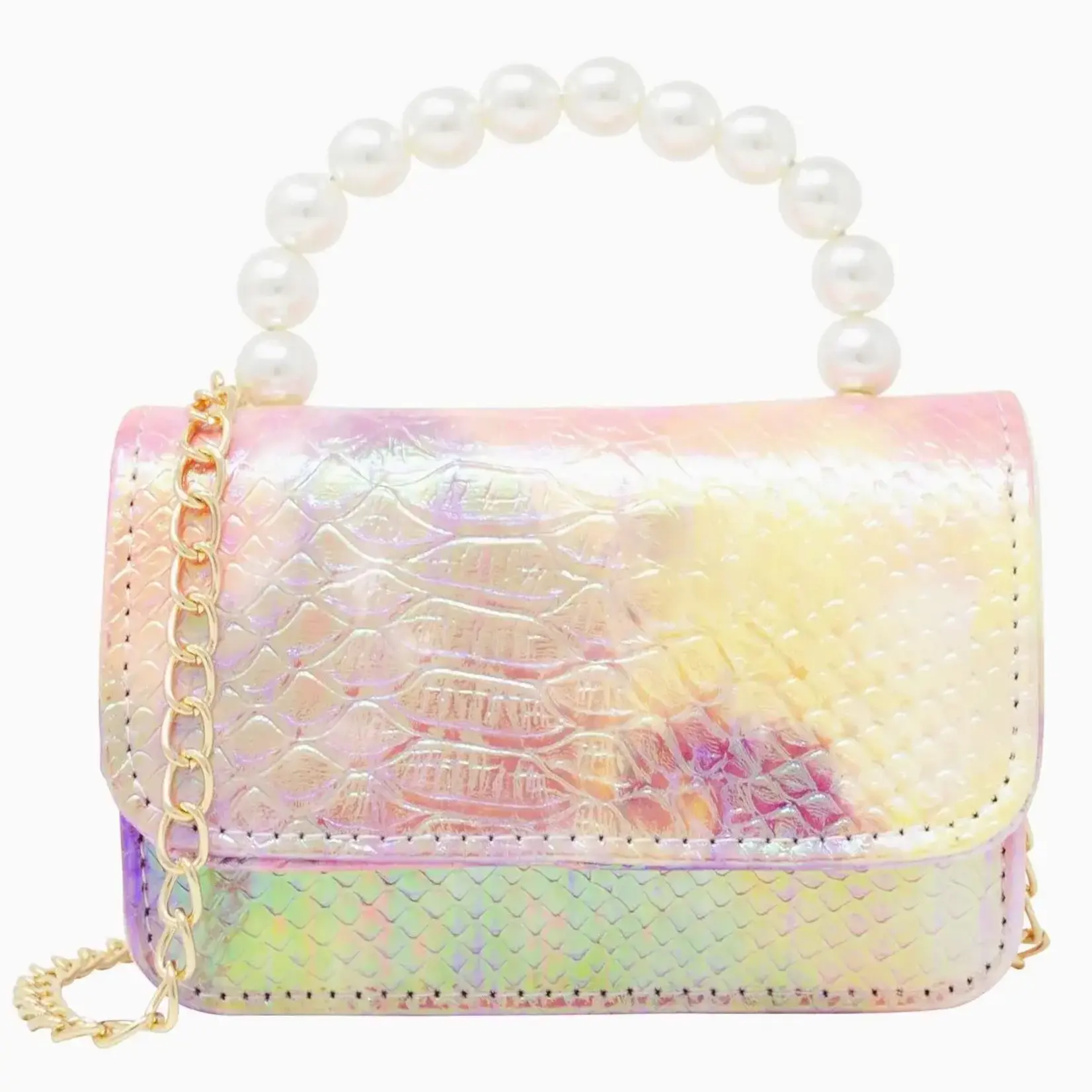 Zomi Gems Zomi Gems Tie Dye Crocodile Pearl Handbag