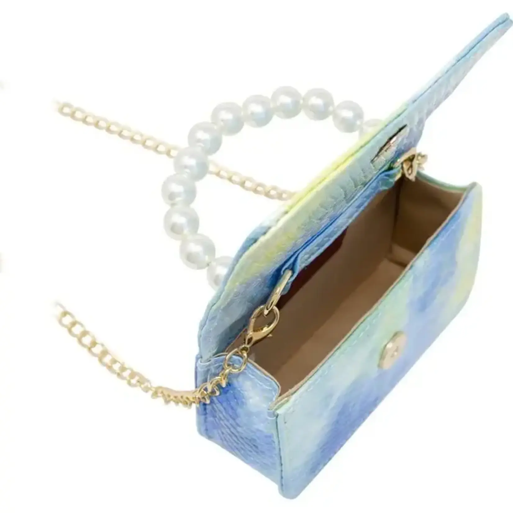 Zomi Gems Zomi Gems Tie Dye Crocodile Pearl Handbag
