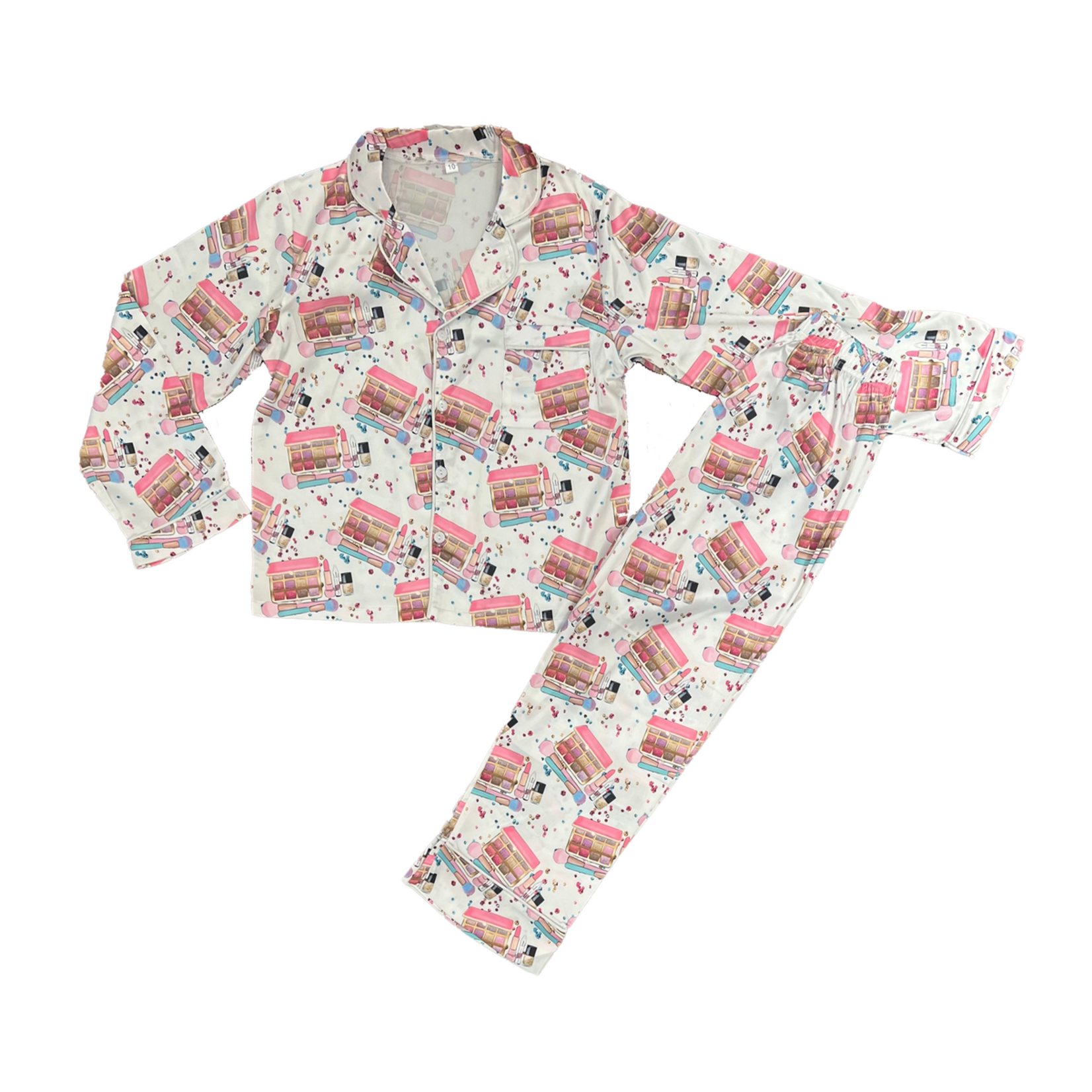 Tweenstyle By Stoopher Tweenstyle By Stoopher White Makeup Kits Print Loungewear Set