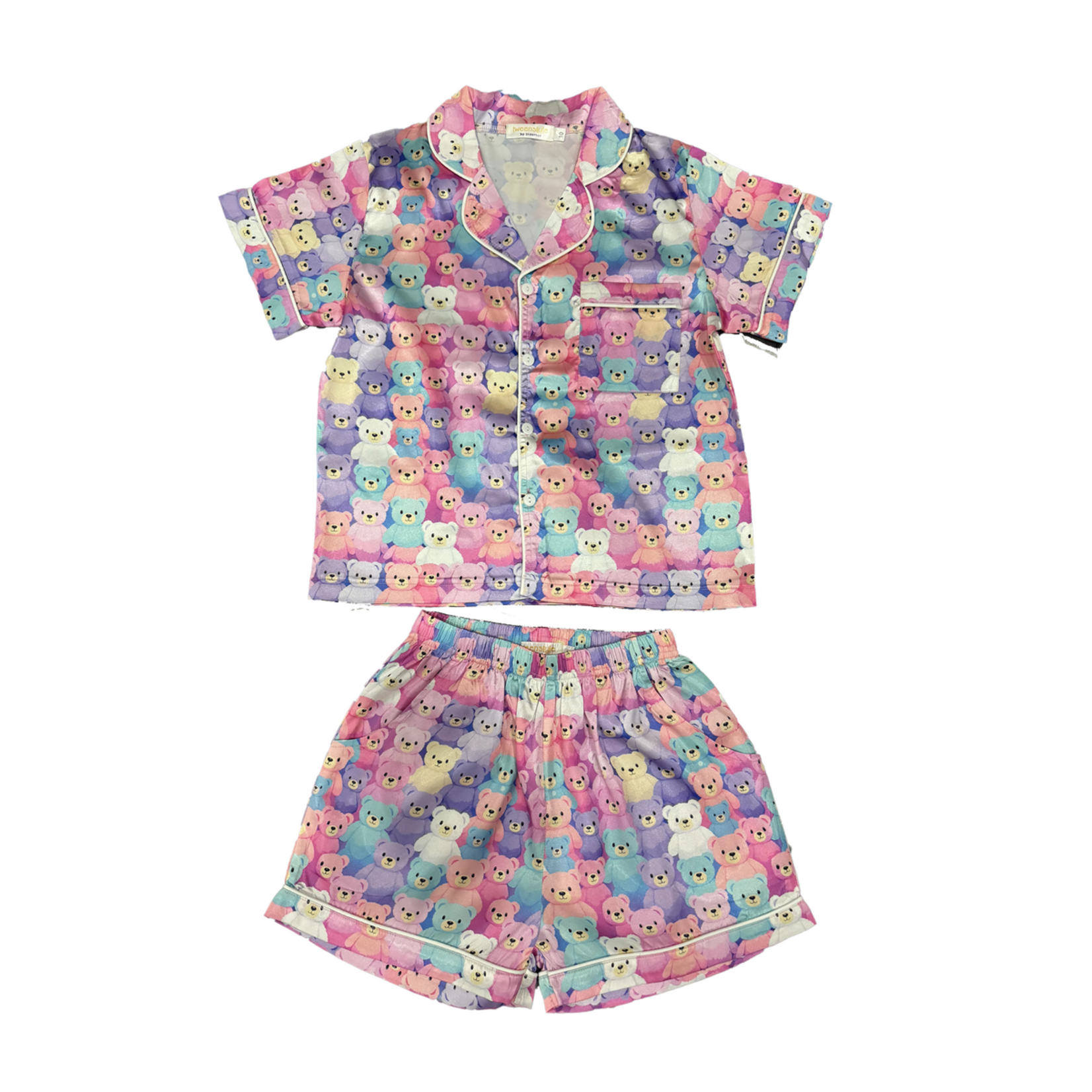 Tweenstyle By Stoopher Tweenstyle By Stoopher Multi Sweet Bears Print Satin Loungewear Set
