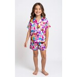 Tweenstyle By Stoopher Tweenstyle By Stoopher Multi All Things Squishy Print Satin Loungewear Set