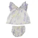 Oh Baby! Oh Baby Lilac Watercolor Lilacs Giselle Blouse & Panty Set