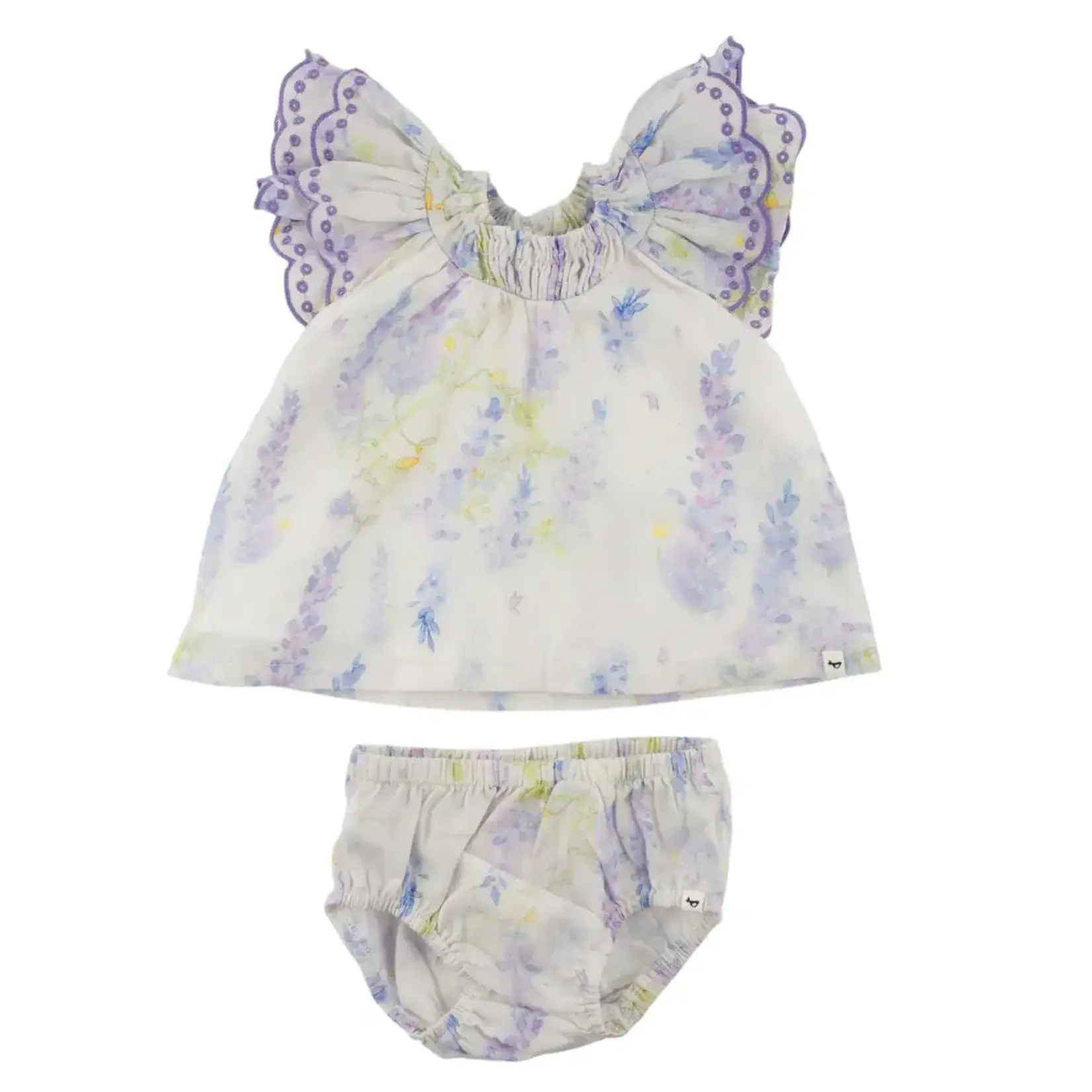 Oh Baby! Oh Baby Lilac Watercolor Lilacs Giselle Blouse & Panty Set