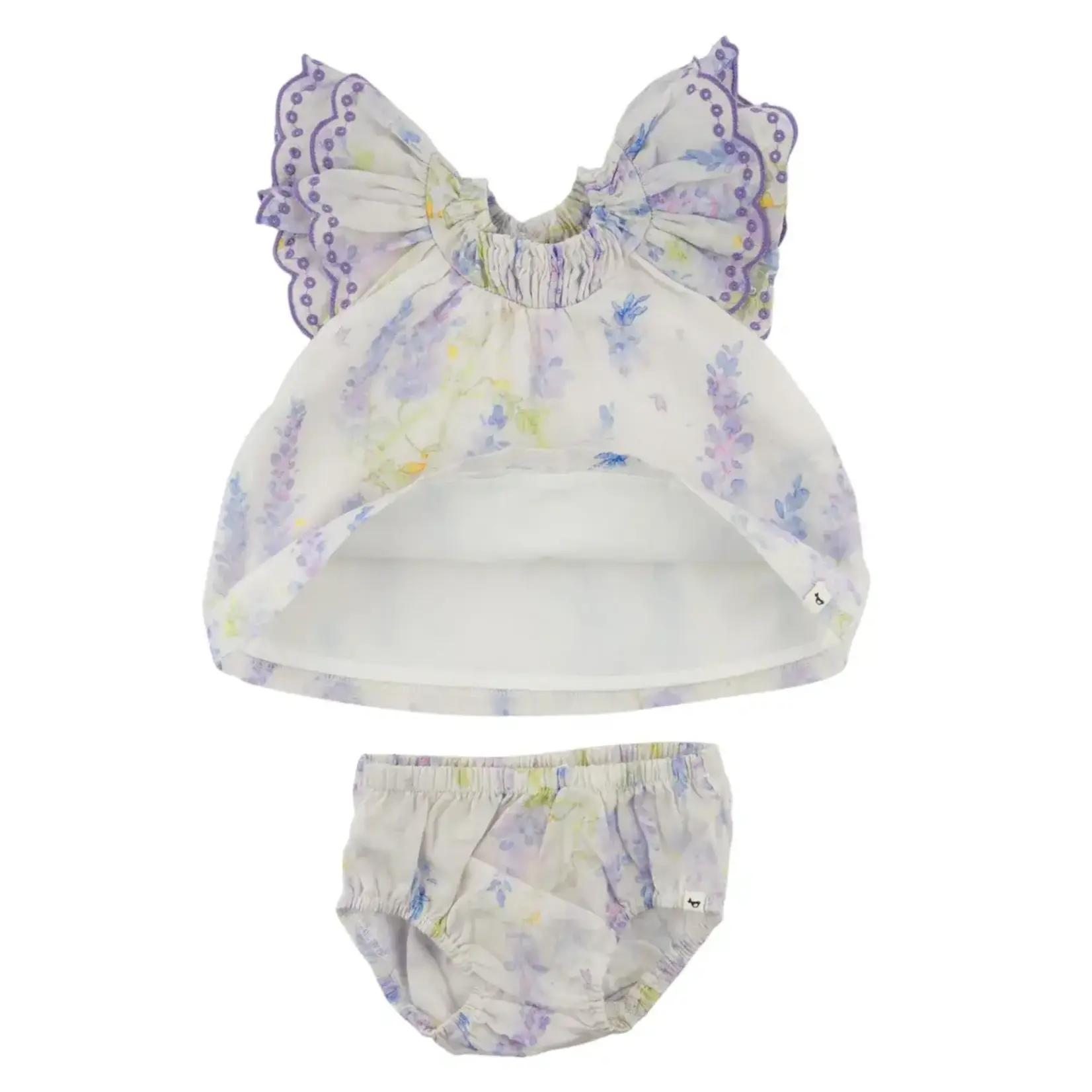 Oh Baby! Oh Baby Lilac Watercolor Lilacs Giselle Blouse & Panty Set