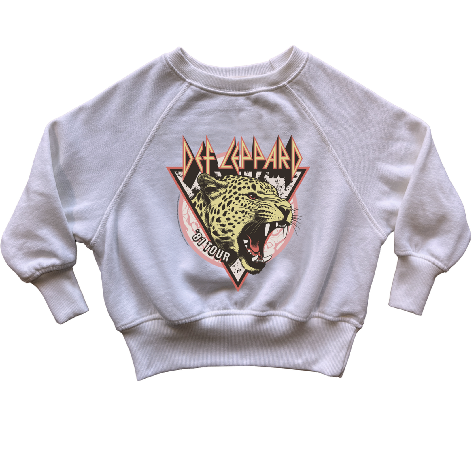 Rowdy Sprout Rowdy Sprout Preppy Pink Def Leppard Roar Pink Raglan Fleece Sweatshirt