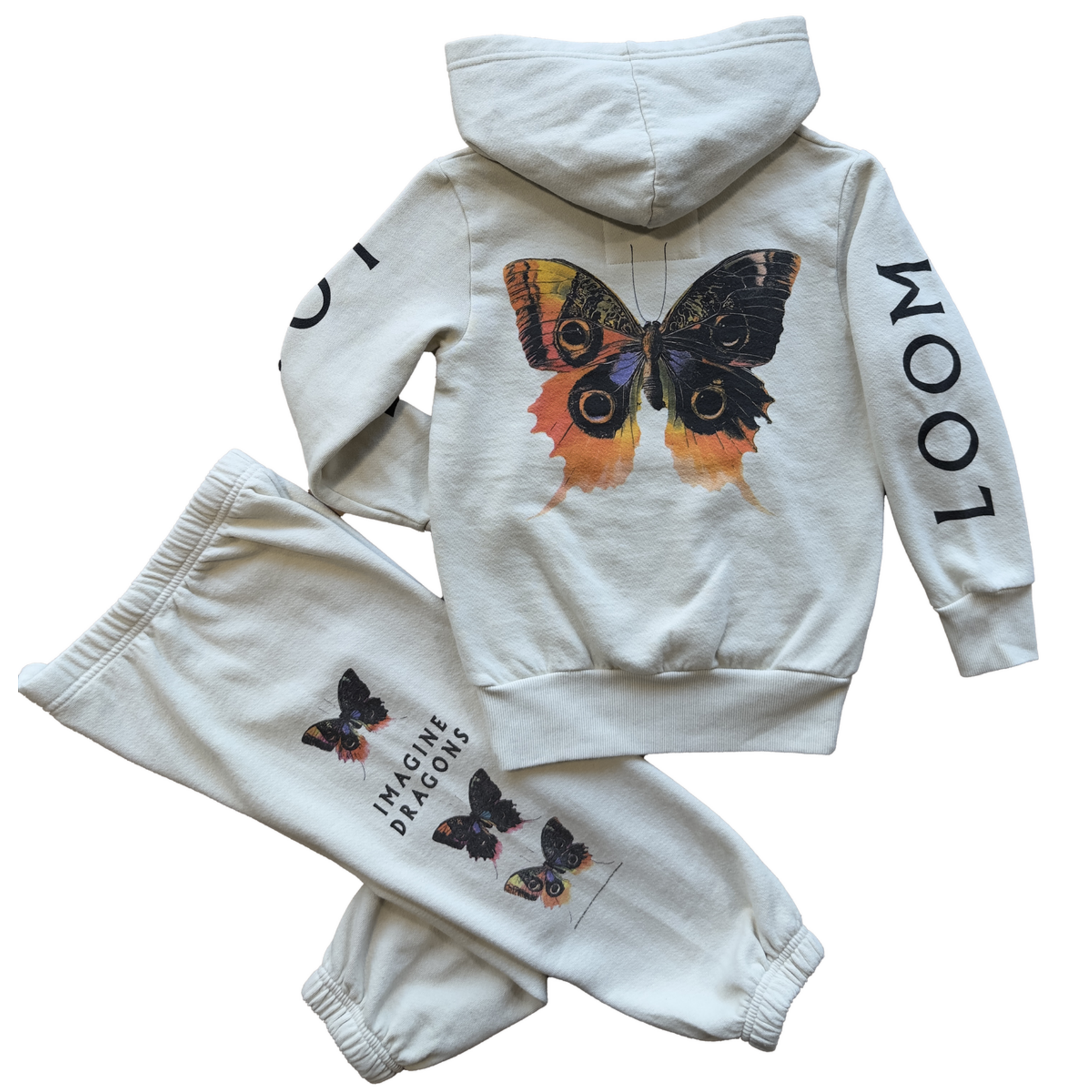 Rowdy Sprout Rowdy Sprout Bone White Imagine Dragons Loom Butterfly Sweatpants