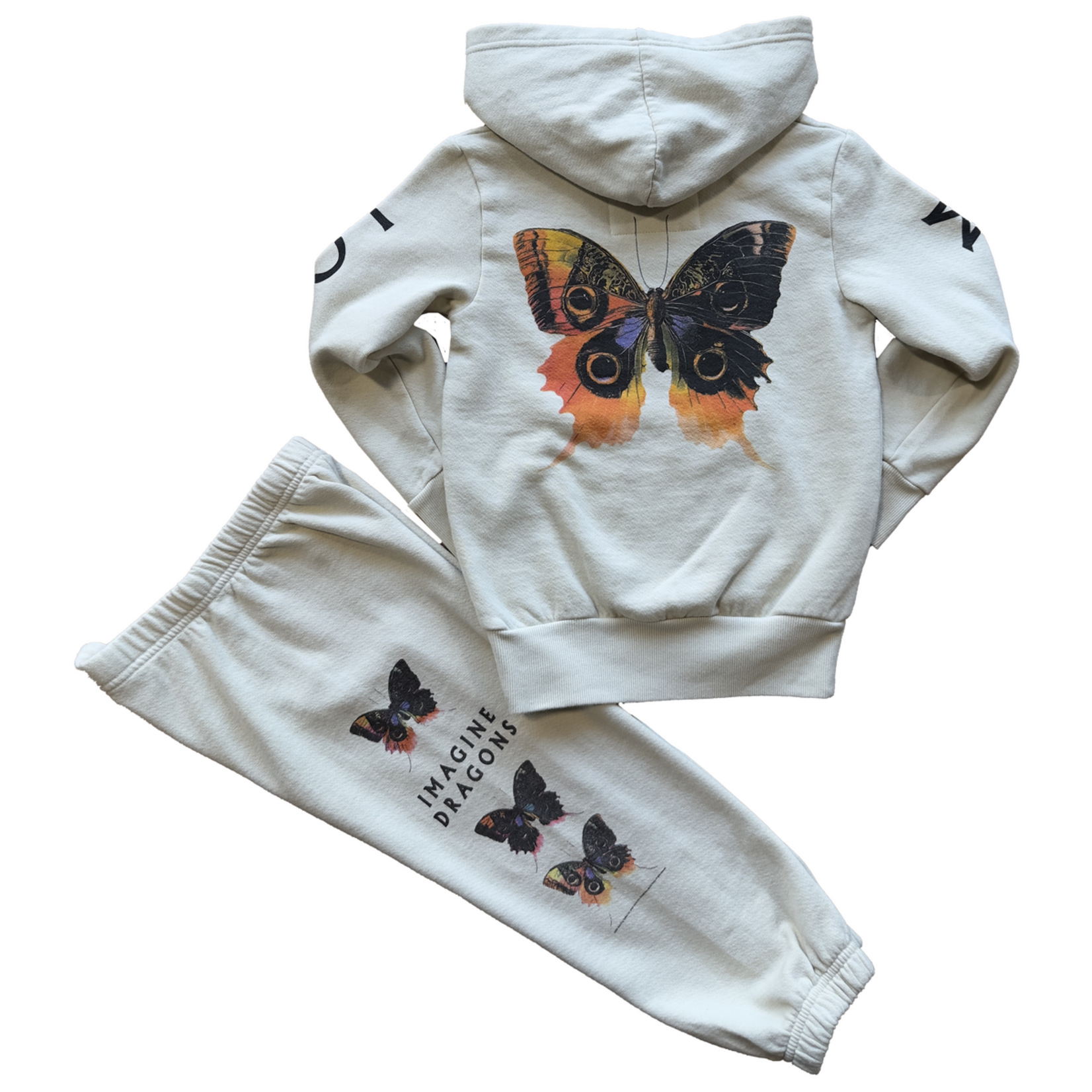 Rowdy Sprout Rowdy Sprout Bone White Imagine Dragons Loom Butterfly Hoody