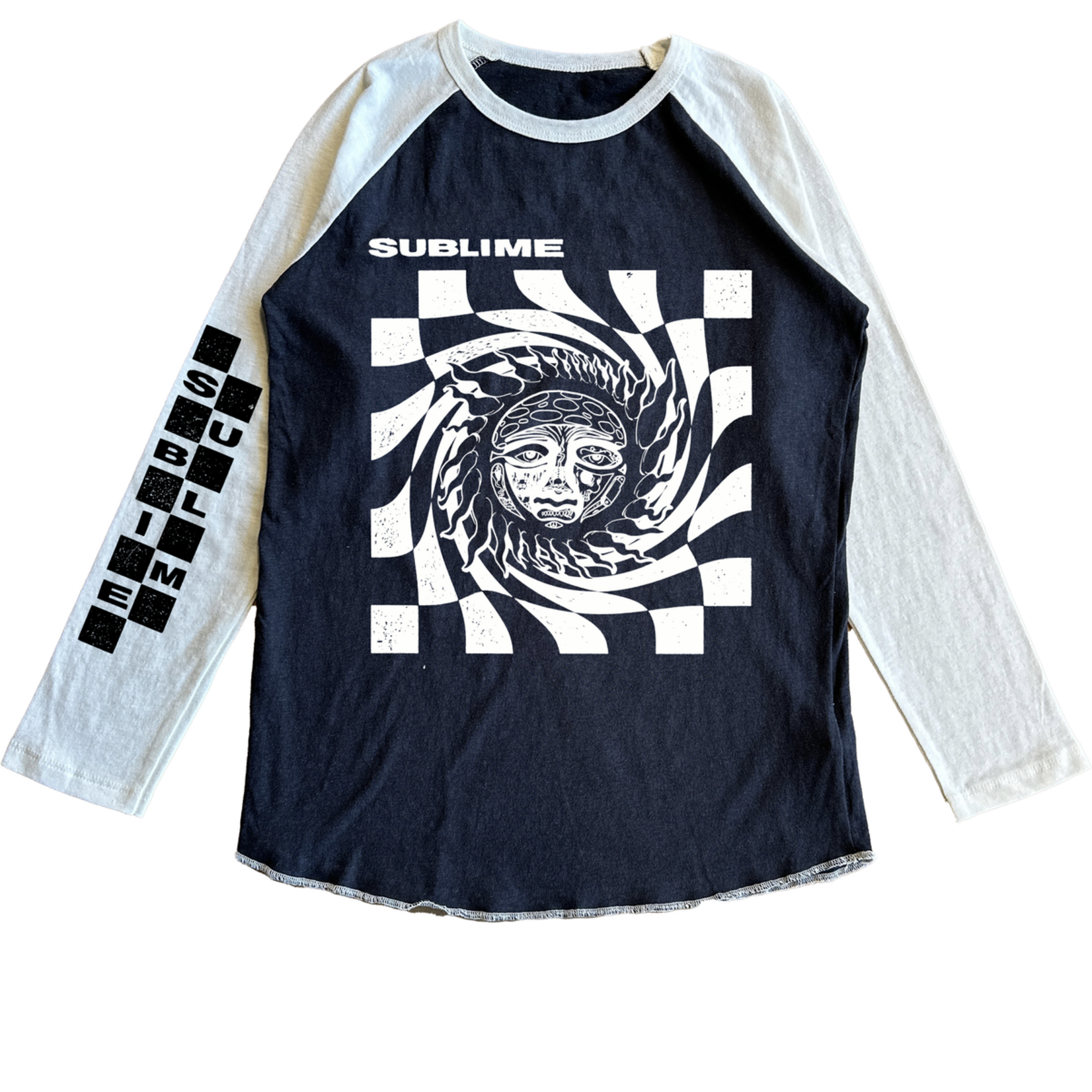 Rowdy Sprout Rowdy Sprout Vintage Black/White Sublime Checkered Raglan Tee