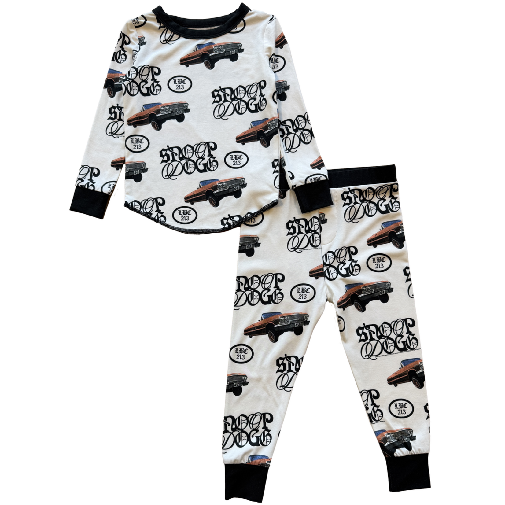 Rowdy Sprout Rowdy Sprout Pattern/Black Snoop Dog Cruiser Pajama Set