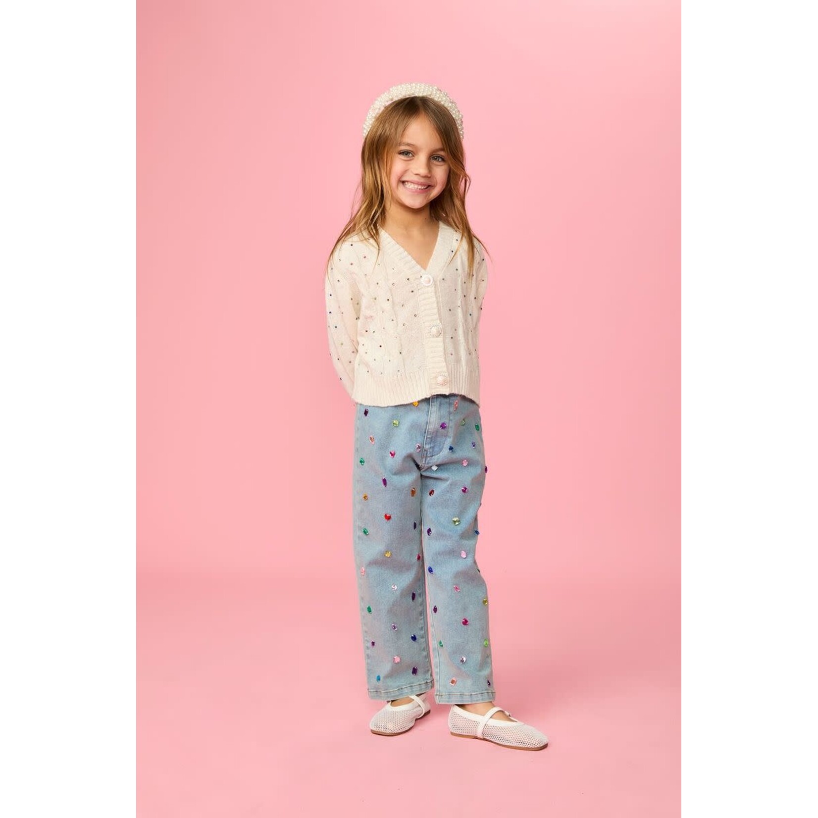 Mini Dreamer Mini Dreamers Leah Crystal Cardigan