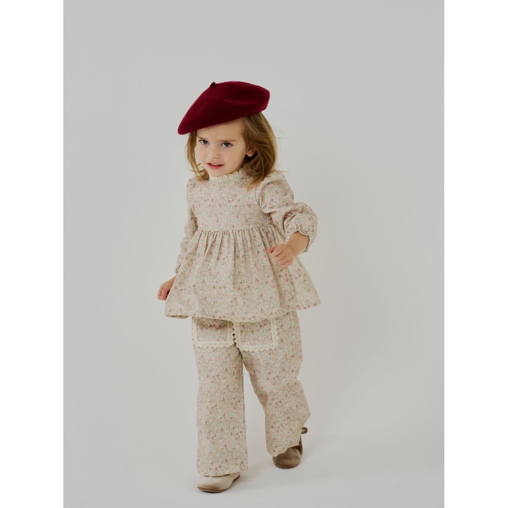 Petite Hailey Petite Hailey Cream Amelia Frill Blouse And Amelia Lace Pocket Pants Set