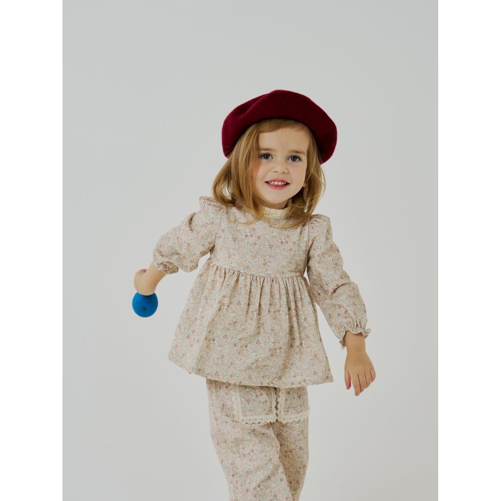 Petite Hailey Petite Hailey Cream Amelia Frill Blouse And Amelia Lace Pocket Pants Set