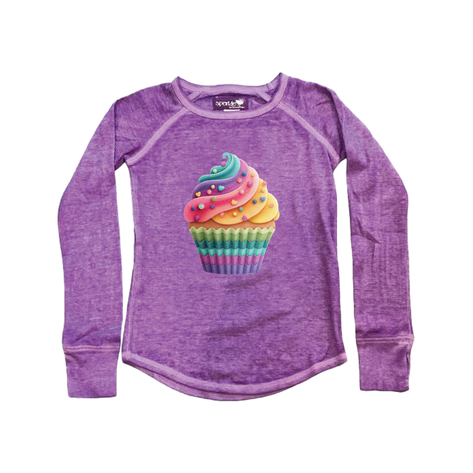 Tweenstyle By Stoopher Tweenstyle By Stoopher Purple Rainbow Cupcake L/S Thermal Top