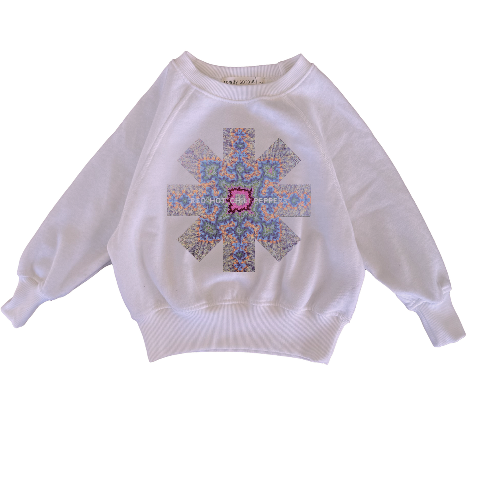 Rowdy Sprout Rowdy Sprout Preppy Pink Red Hot Chili Peppers Asterisk Snowflake Raglan Sweatshirt